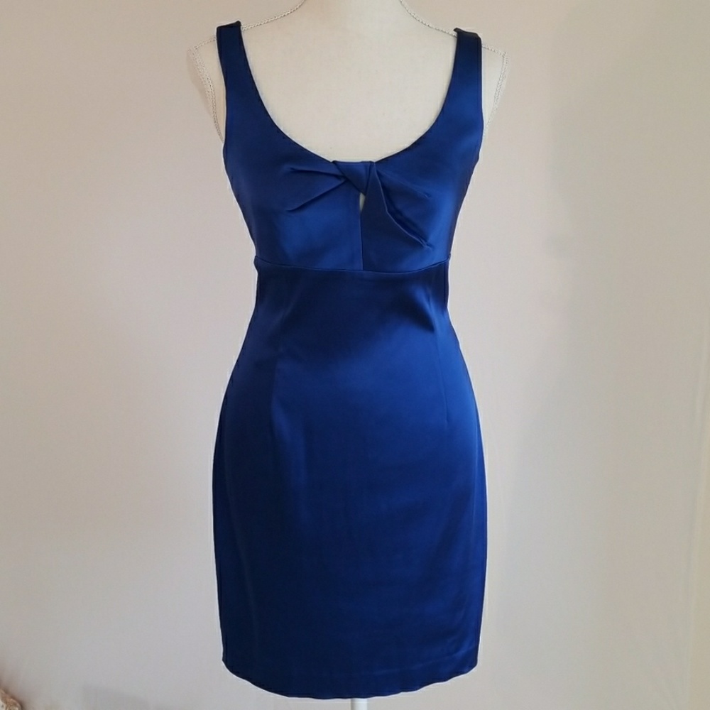 Calvin Klien Royal Blue Satin Sheath Dress 8P
